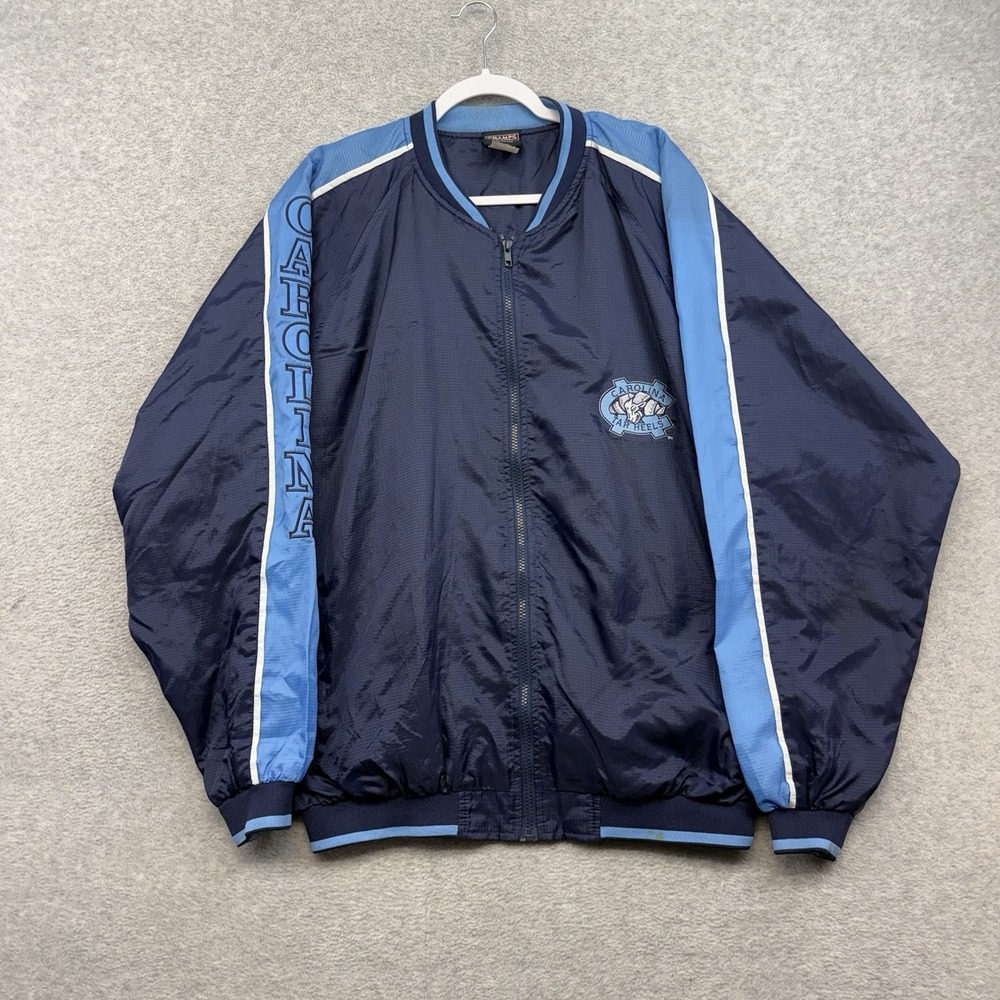 Vintage North Carolina TarHeels Full Zip Jacket Mens L Champs Windbreaker y2k